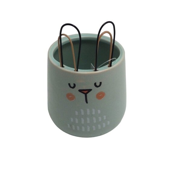 Unknown Other - Bunny Rabbit Planter Flower Pot Ceramic Green Easter Spring Succulent